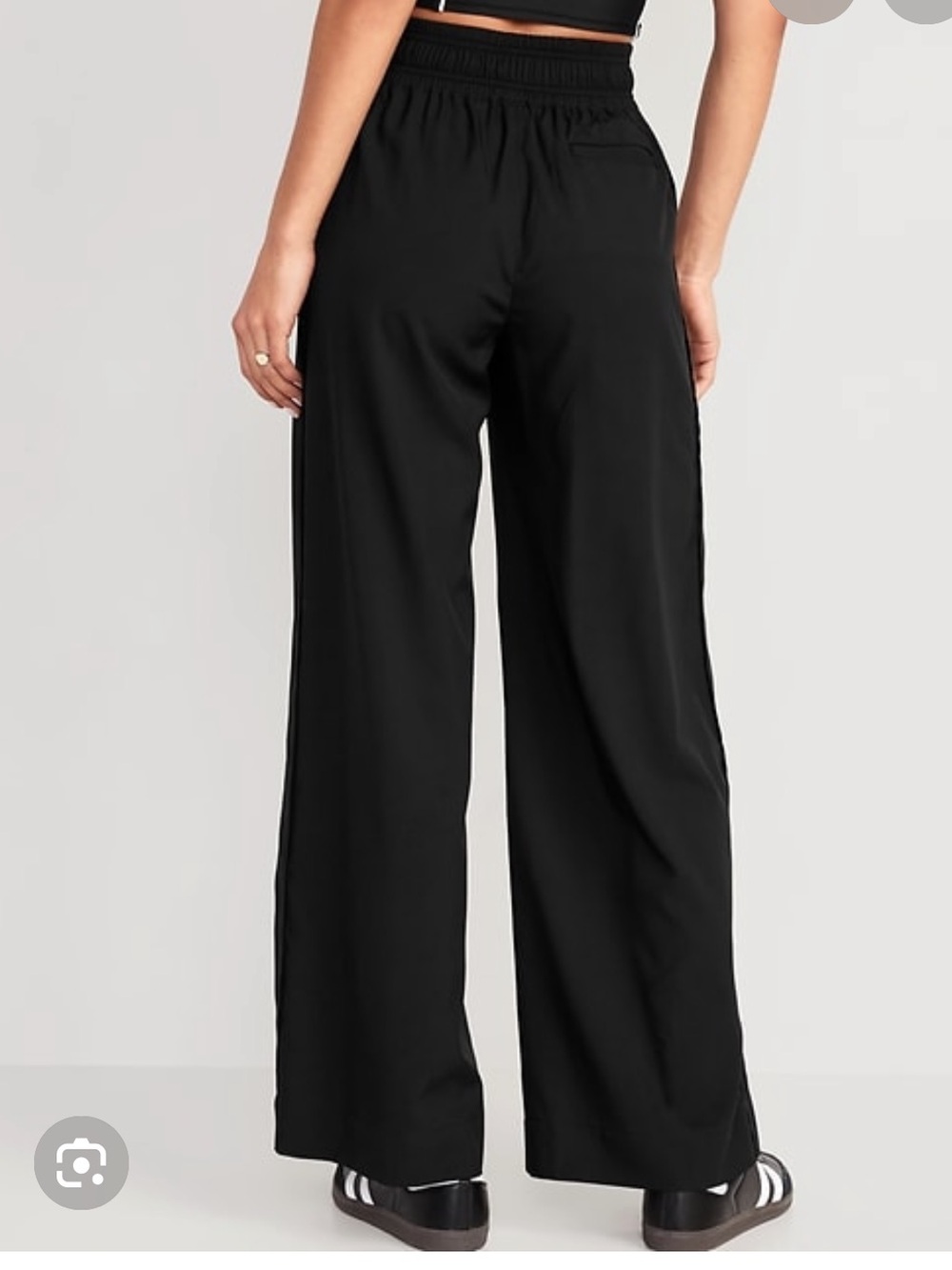 Old Navy Black High-Waisted Wide-Leg Stretch Tech Trouser Pants New XS Split Hem